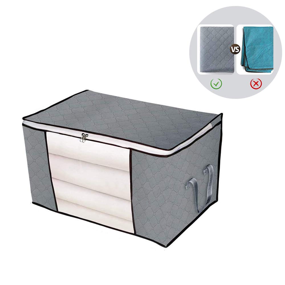 Lot De 4 Sacs De Rangement Pour Vêtements Sous Le Lit, Bacs De Rangement Pliables Avec Fenetres Transparentes Et Poignees Renforcees Noir 92015583