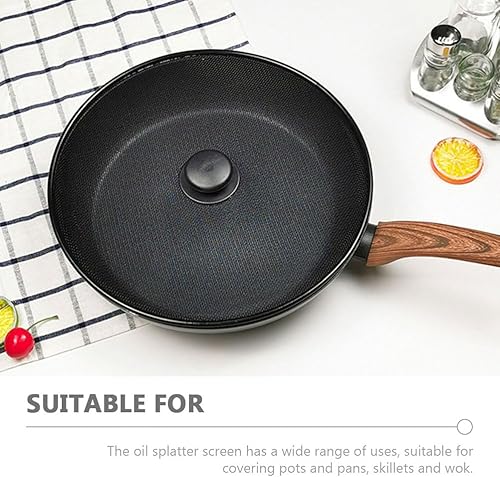 Miniatura 4 de Luxshiny Pantalla de salpicaduras de acero inoxidable para sartén de malla de 11.4 in, cubierta de tapa de olla de cocina, protector contra
