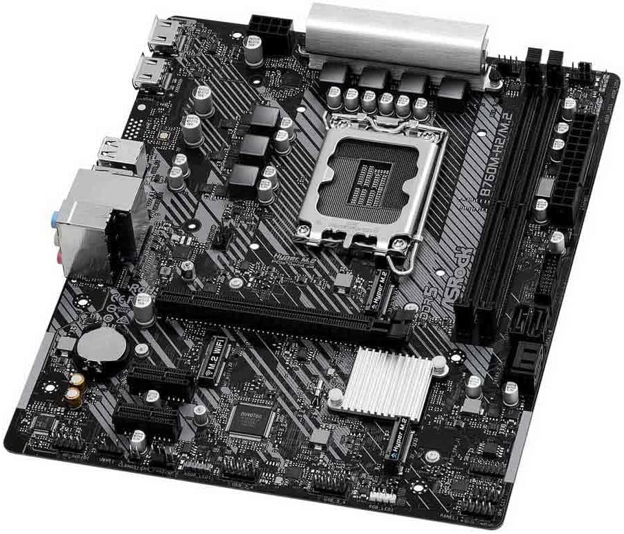 Asrock B760M-H2/M.2, Intel B760, 1700, Micro ATX, 2 DDR5, 2 HDMI, 2.5G LAN, PCIe4, 2x M.2