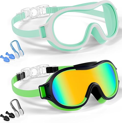 Miniatura 12 de Aegend 2 Pack Swim goggles for Kids 3-15, Anti-Fog Anti-UV Wide Vision Waterproof, No leak Swimming goggles for Boys Girls