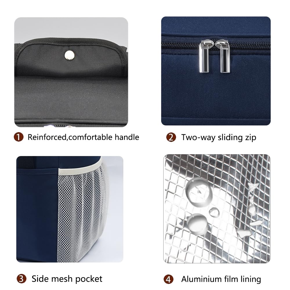 Borsa Termica Porta Pranzo 21x15x30 Cm - In Tela Pieghevole Per Ufficio, Scuola O Picnic - Foto 2