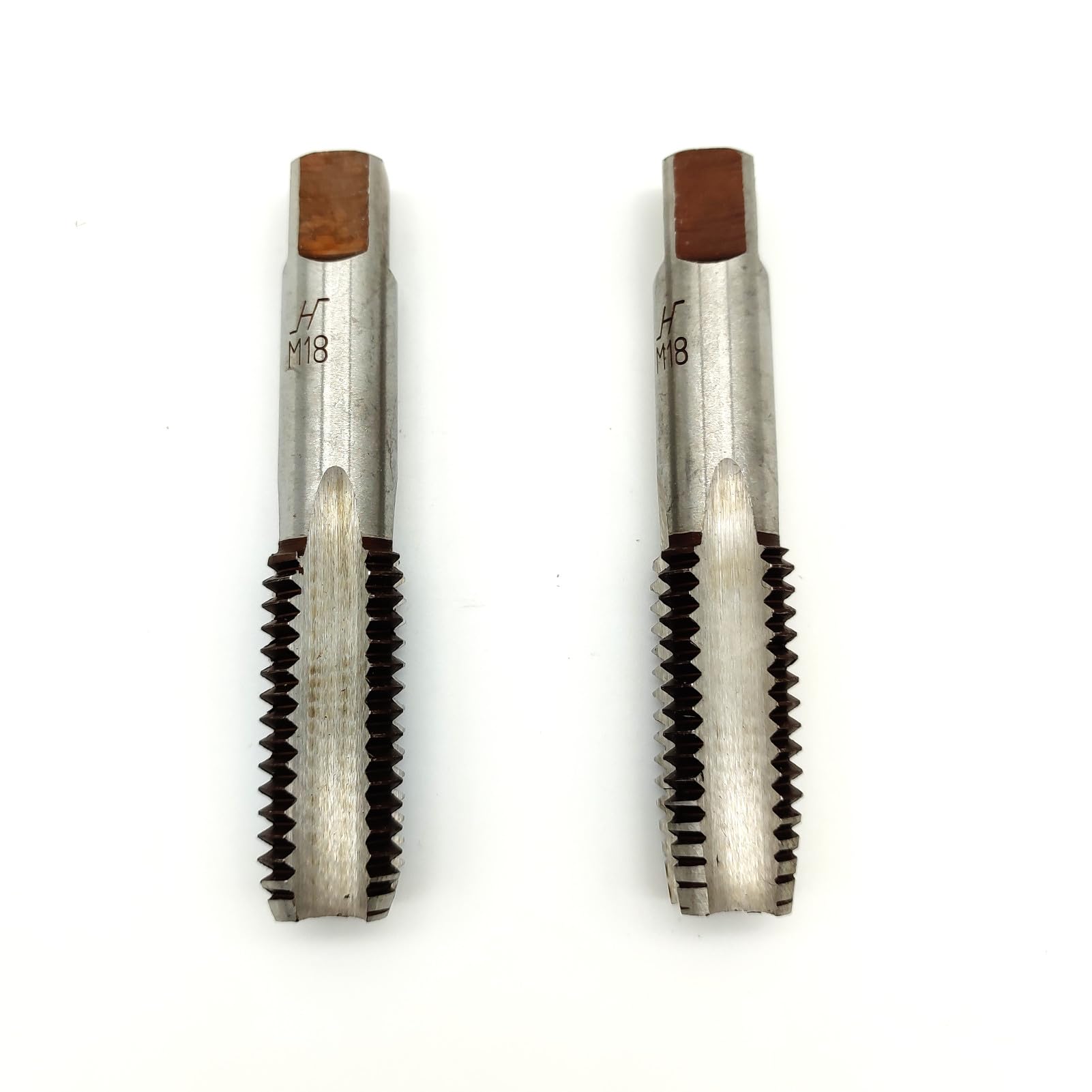 AtticZone M18 x 2.5 Metric Hand Thread Tap, 2.5mm Pitch, 1 Tapper Tap, 1 Plug Tap, Right Hand (M18x2.5, Tap)