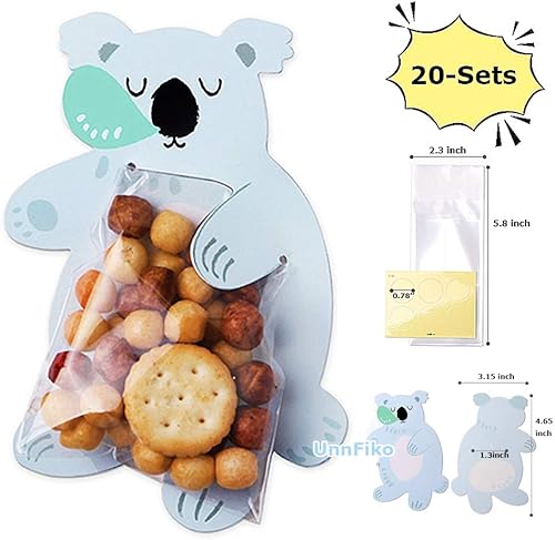 Miniatura 7 de UnnFiko - Mini bolsas de dulces (20 unidades), bolsas de papel para regalo de fiesta, para galletas, bufé de dulces, baby shower, Halloween, boda,