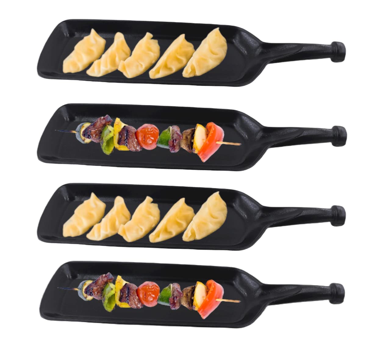 Sponsored Ad - Melamine Bat Shape Snacks and Sweets, Serving Platter/Tray for Home, Hotel & Restaurant Kitchen (Matt Black) (Pack of 04)