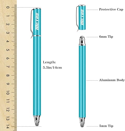 Miniatura 9 de METRO Lápiz óptico universal para pantallas táctiles, puntas de fibra capacitiva de alta sensibilidad, lápiz táctil 2 en 1 para iPad, iPhone y todas