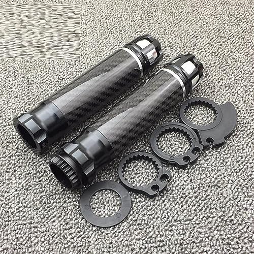 Puños de moto CNC de 22mm en aluminio plateado con terminales contrapesos elegantes 2