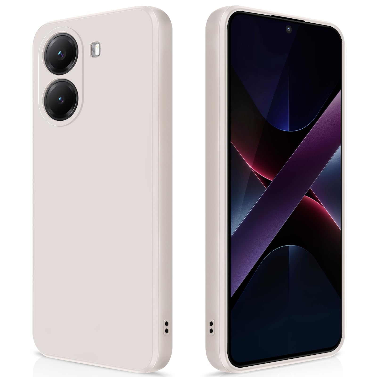 GiiYoon Hülle Kompatibel mit Xiaomi Poco X7 Pro, Hochwertiges Liquid Silicone Case, Rundumschutz Handyhülle, Kratzfestes Weiches Mikrofaserfutter- Weiß