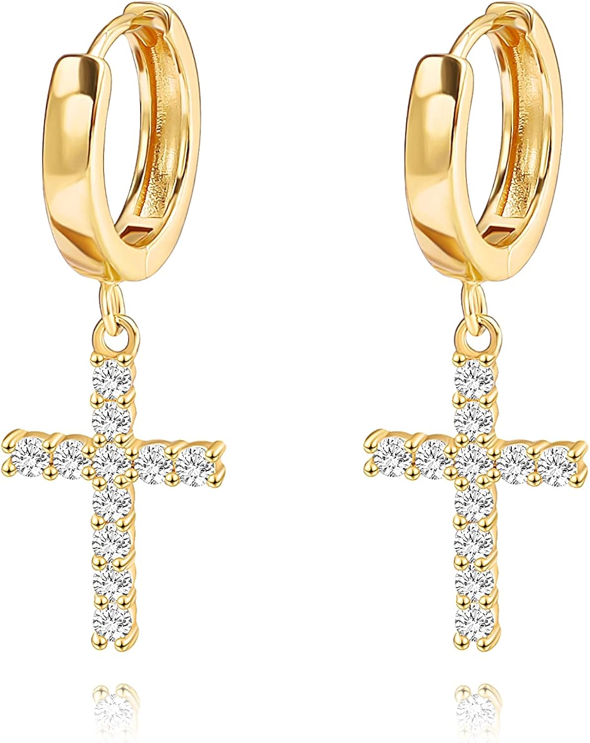 JWEIWENCAY Pendientes de aro chapados en oro de 18 quilates para mujer