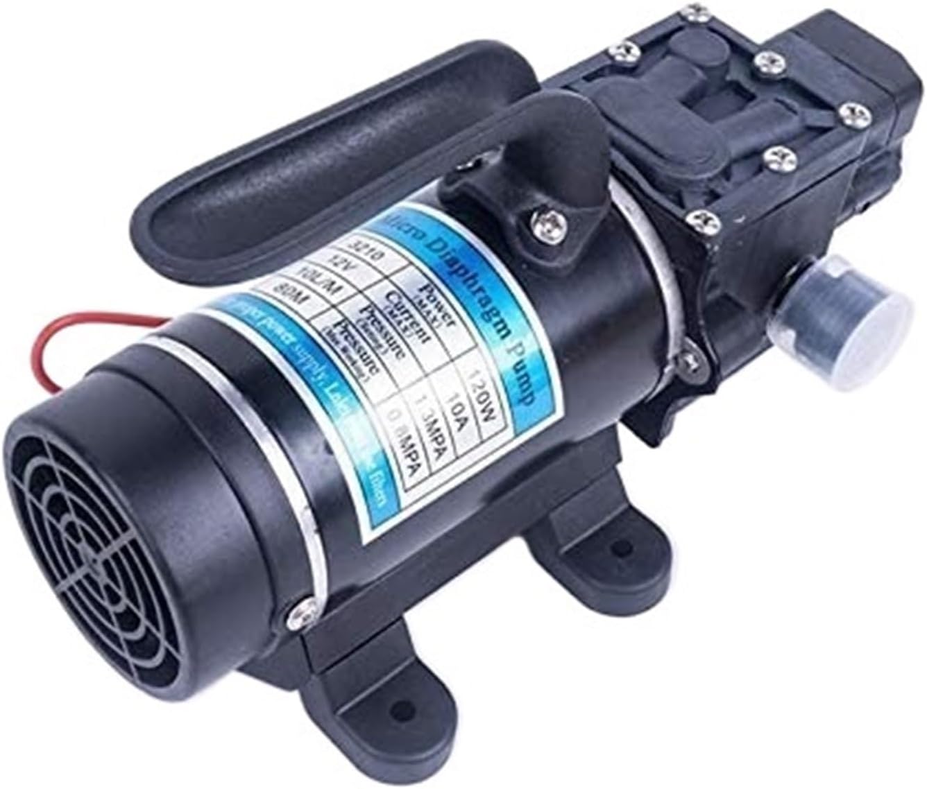 1pc 12V 120W 130PSI 10L / Mini Electric Water Pump Water Sprayer Car Wash Black Micro High Pressure Diaphragm(24V Power 5A)