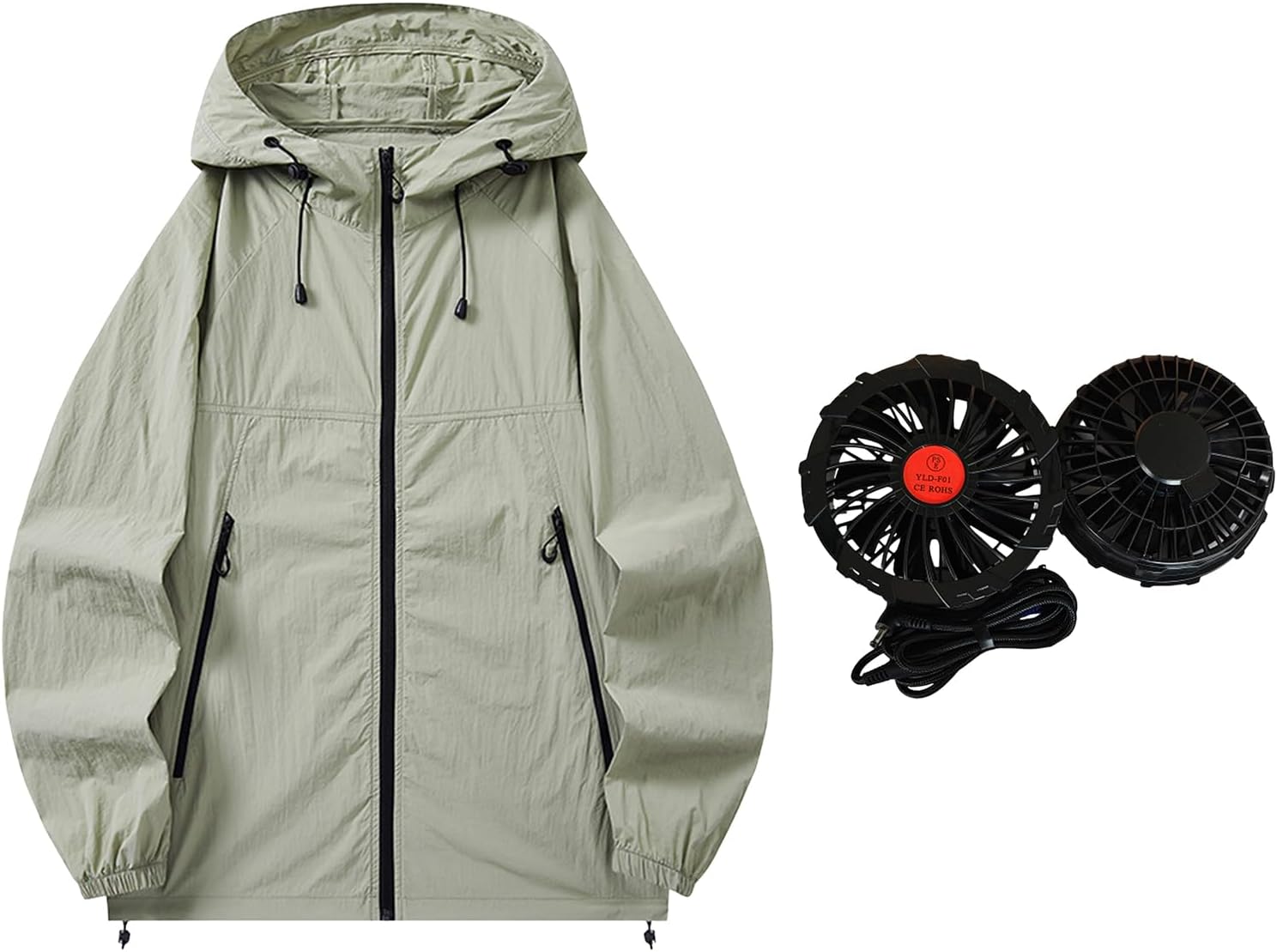 空調作業服 長袖 フード付き レディース メンズ ファン付き作業服 空調ファンベストセット 女性用 作業服 帽子付け 冷風服 3D循