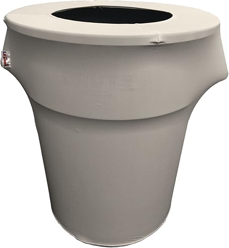 Vista 20 de LA Linen Funda elástica de elastano ajustable para bote de basura Slim Jim de 23 galones, cubierta para contenedor de residuos, decoración de patio