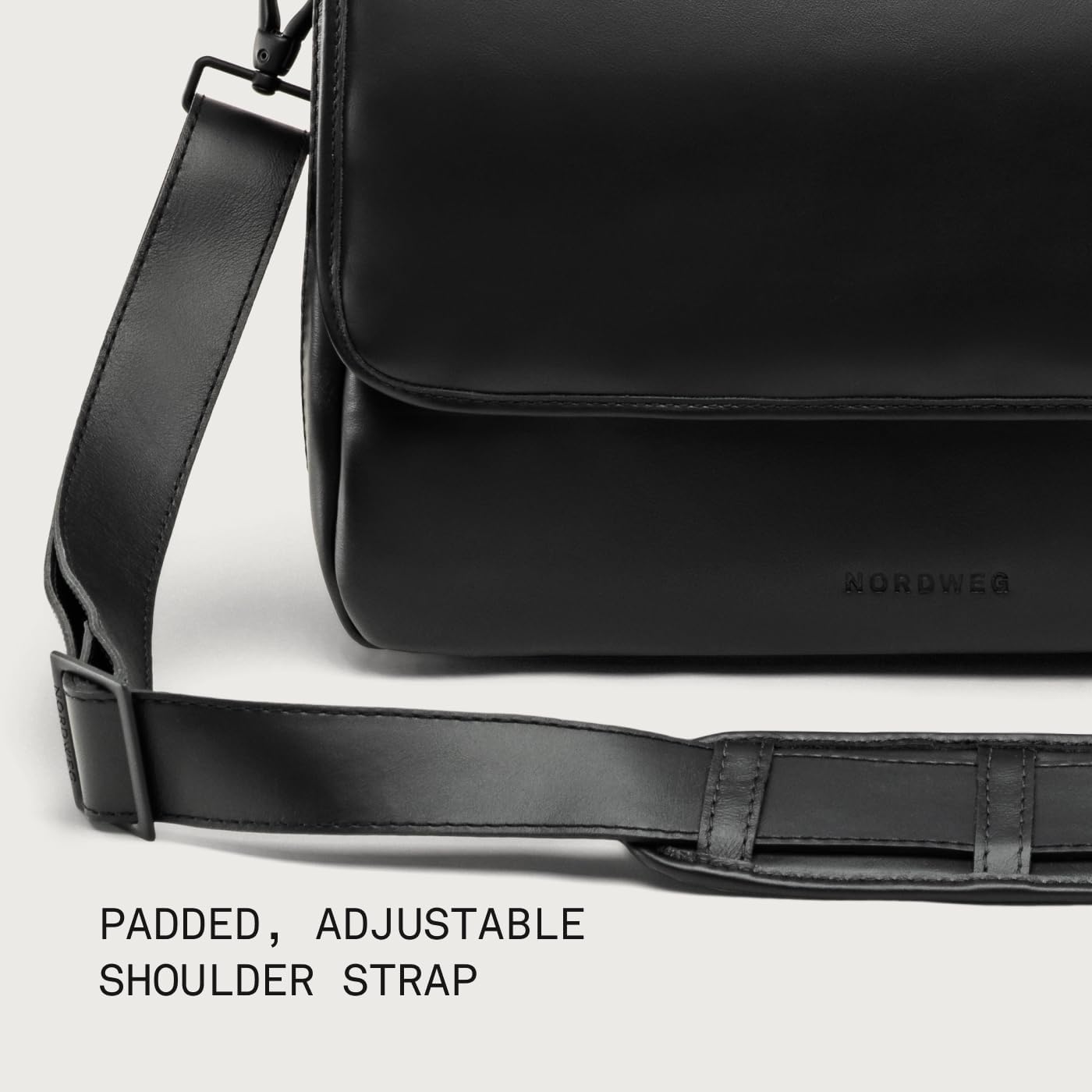 Nordweg Workday Briefcase NW053B – Full-Grain Leather Laptop Bag 15.6" – Office Shoulder Messenger for Work, Study, Travel