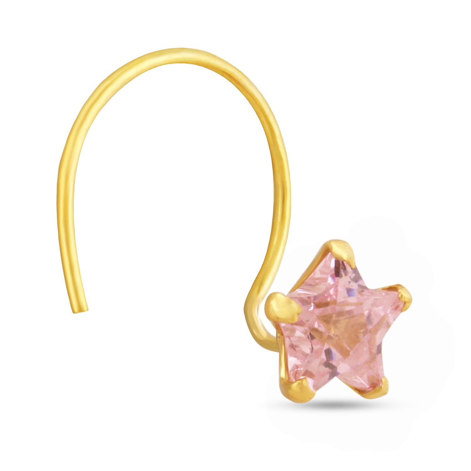 GEHLOT ; OneStep Towards Online Star 14karat Yellow Gold Nose Pin Wire Taar Stud | Diamond Piercing Nose Stud | For Women and Girls - Light Pink (B091TS9HFZ) Amazon Price History, Amazon Price Tracker