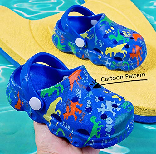 Inminpin B09W1Z9HHS_CA NARF Kids Cute Clogs Cartoon Garden Shoes Boys Girls Slides Slippers Indoor Outdoor Children Water Shower Beach Pool Sandals,Blue,13-14 Little Kids,Kids thumb #4