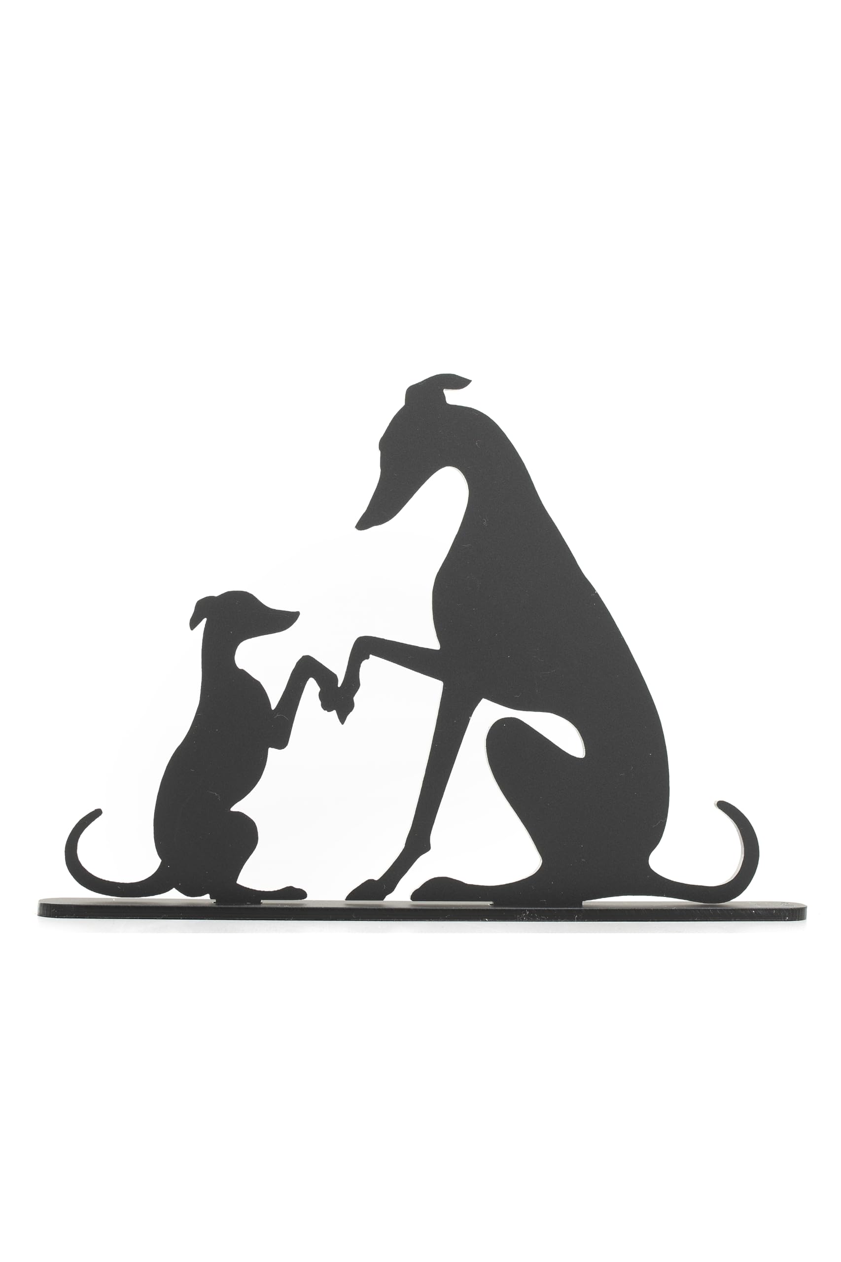 Acrylic Whippet/Greyhound Silhouette Ornaments, Adult and puppy. Whippet gift. Laser-Cut Matte black acrylic. (Adult and pup)