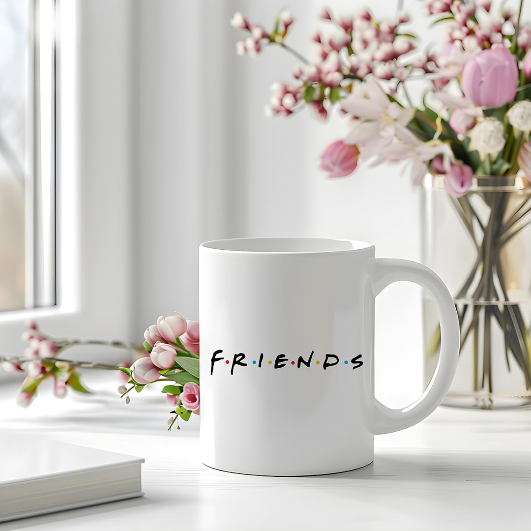 MUGDOG Ceramic F.R.I.E.N.D.S Coffee Mug | Popular TV Show-Themed Mug | Adorable Gift for Friends & Fans | Friends Mug
