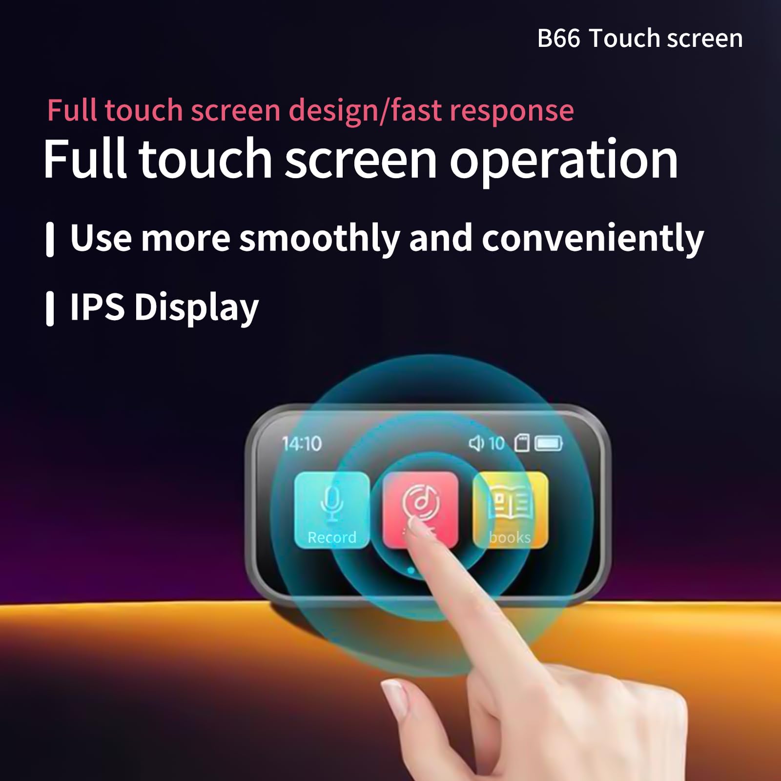 Mini MP3 Player with Bluetooth,Portable Digital Lossless 32G Music Player with Built-in Speaker, 1.47 in Full Touch Screen, Voice Recorder,E-Book,FM Radio?wtih Clip Design