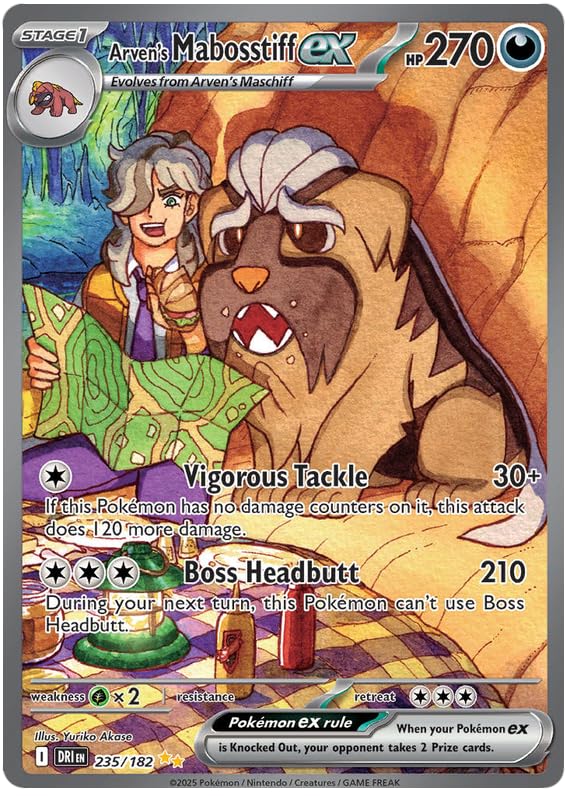 Arven's Mabosstiff ex 235/182 specjalna ilustracja rzadka karta Pokemon | Destined Rivals | Pokemon TCG Scarlet & Violet Series | Titan Authenticated