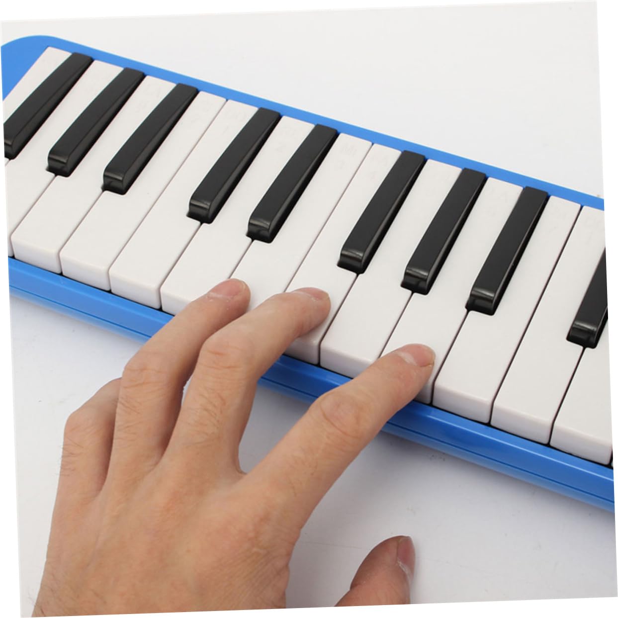 TOYANDONA 32 strumento melodico tromba giocattolo borsa clarinetto chitarra tamburello xilofono armoniche musicali arpa mascellare musicale strumenti Portare melodica portatile armonica Blue