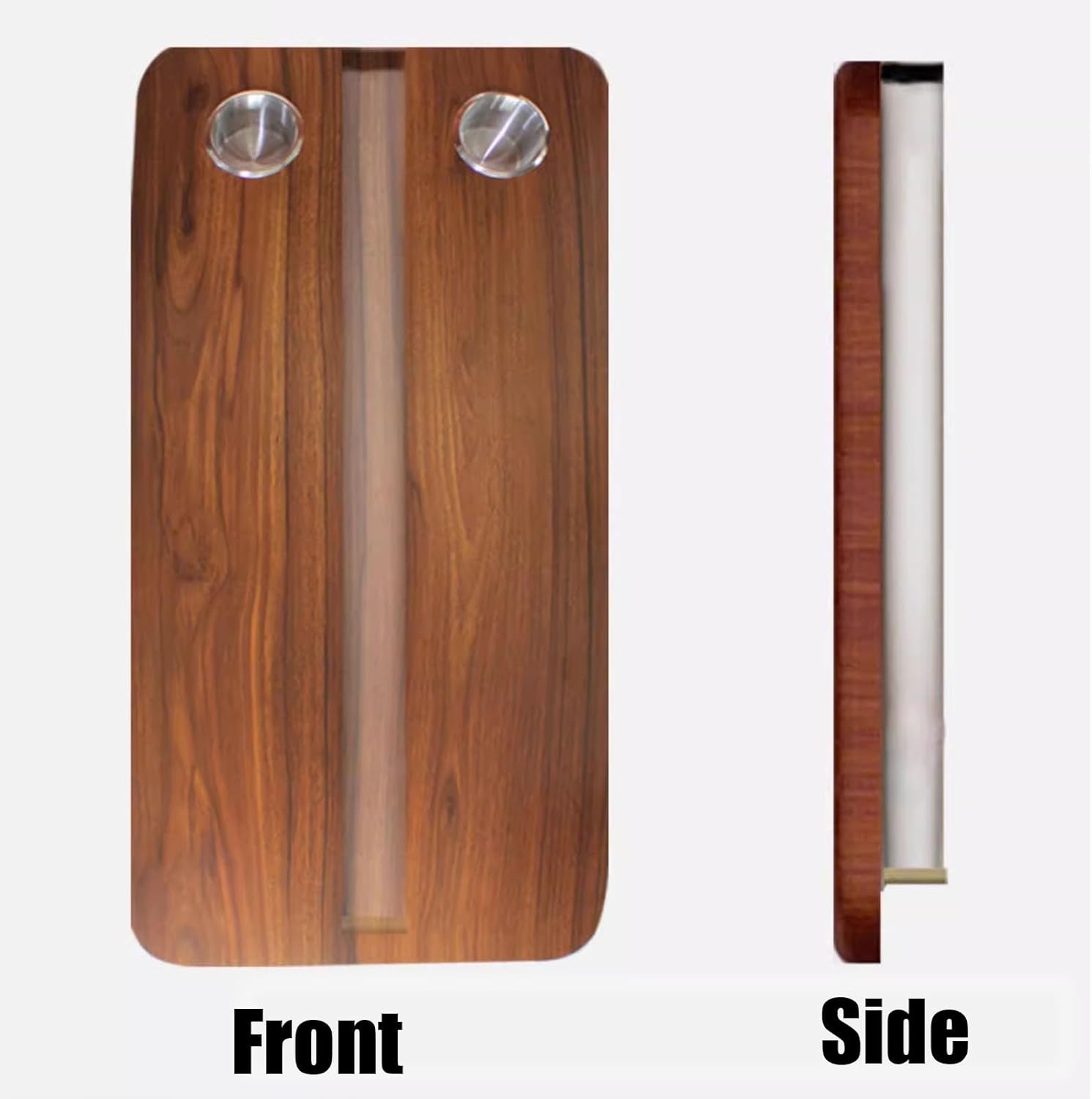 RV Wall Mounted Table, RV Dinette Table, Folding Portable Camping Tables with Two Cup Holders, Multifunctional Stable Foldable Camper Desk, for Motorhome, Home Office(Walnut)