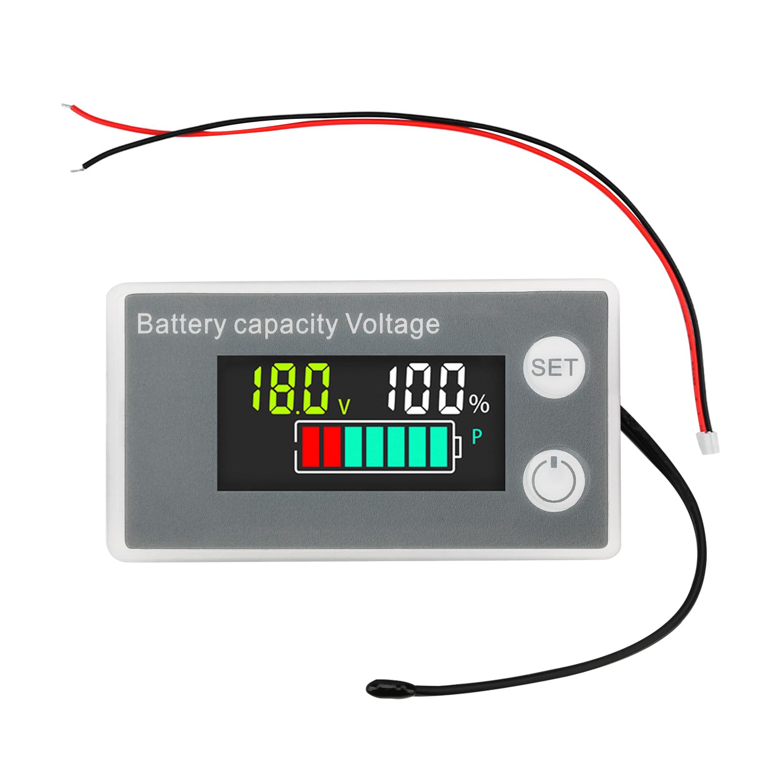 Amazon.co.jp: DiyStudioデジタル電圧計 アラーム温度付バッテリー