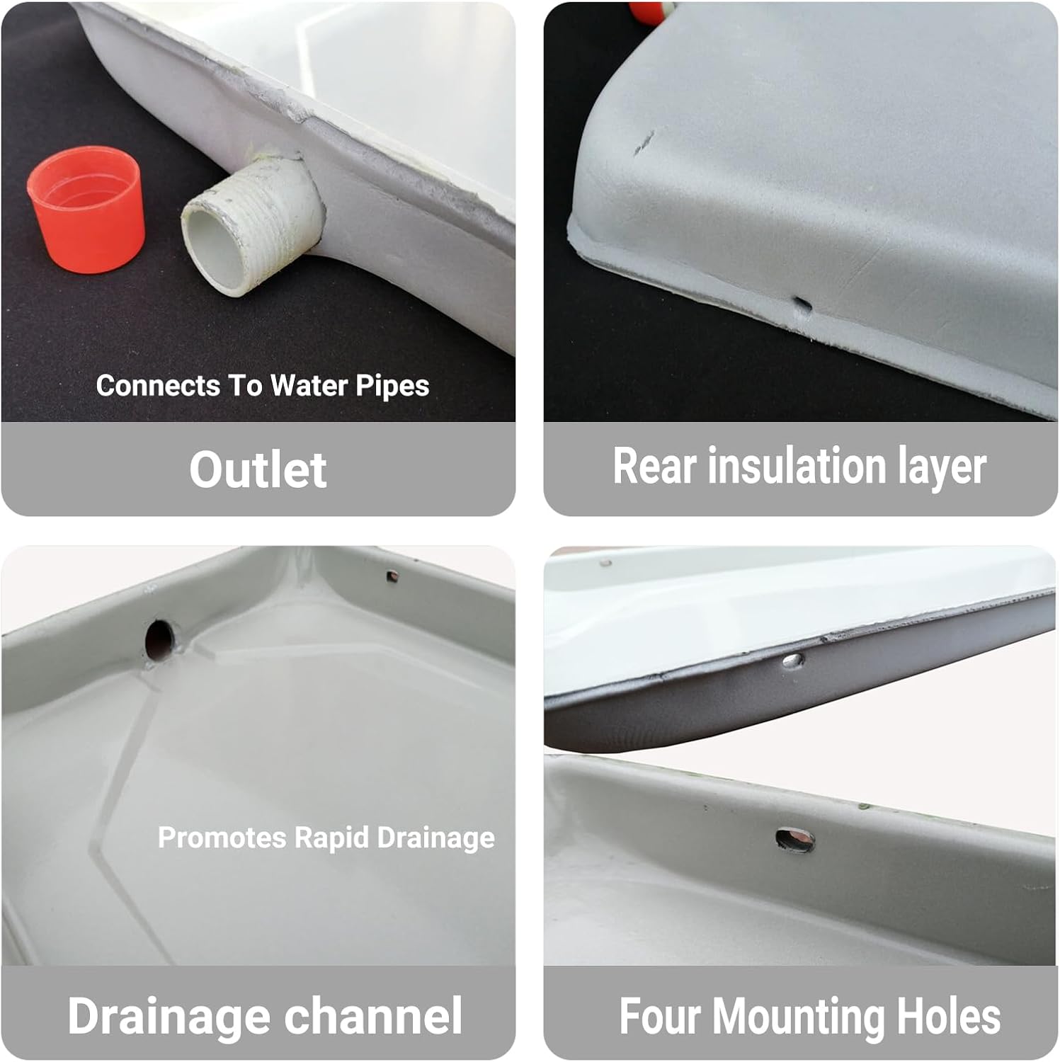 Air Conditioner Drip Pan with Drain Tubing, Portable Condensate Water Drip Tray Universal Window AC Drain Kit for Indoor Outdoor Split Air Conditioners (28x9.4in)