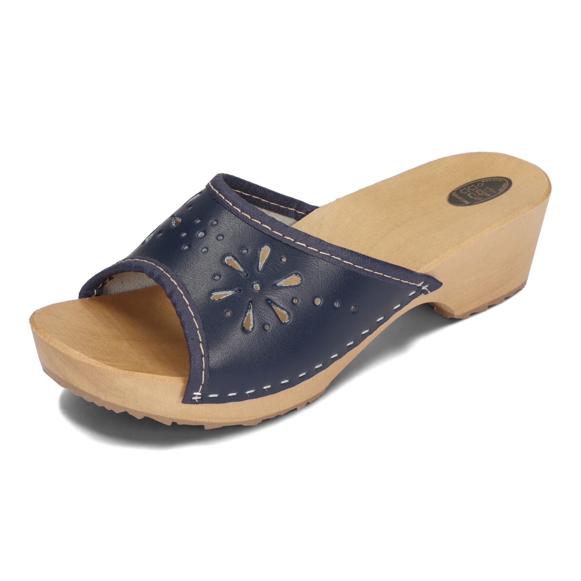 BeComfy Zoccoli da Donna in Legno Scarpe in Legno Pelle Muli con Tacco Sandali Estivi 35-41 EU
