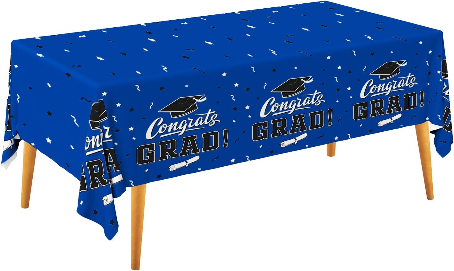 Gatherfun Graduation Decorations 2026, Gongrats Grad Tablecover for Graduation Party Supplies, 3 pcs Class Blue Table Cloths, 54"x108"