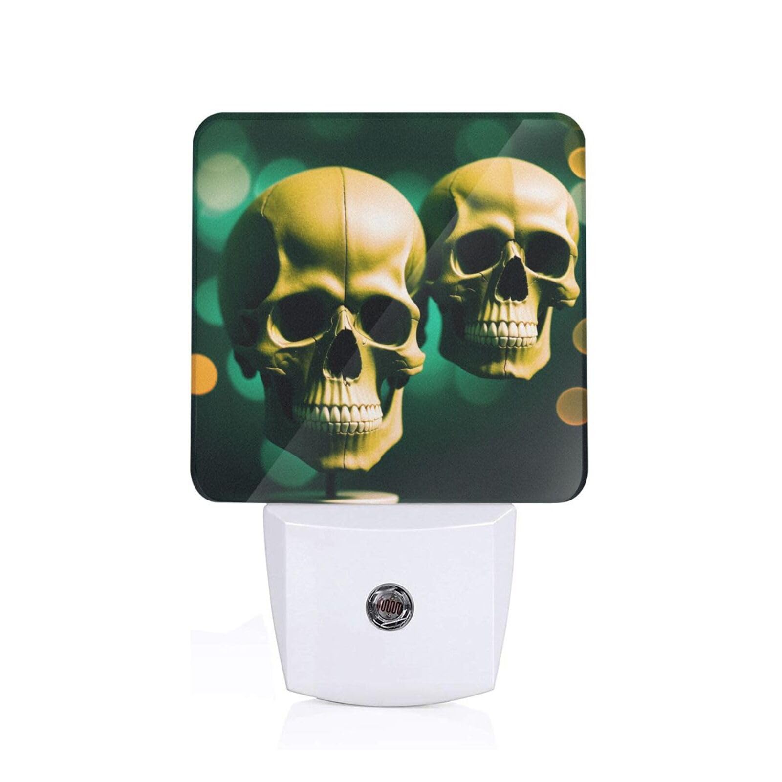 Terrible Skull Head Print Night Lights,Night Light Plug in Wall,Night Lights for Adults,Hallway,Kitchen, Plug in Night Lights for Bedroom, Corridor