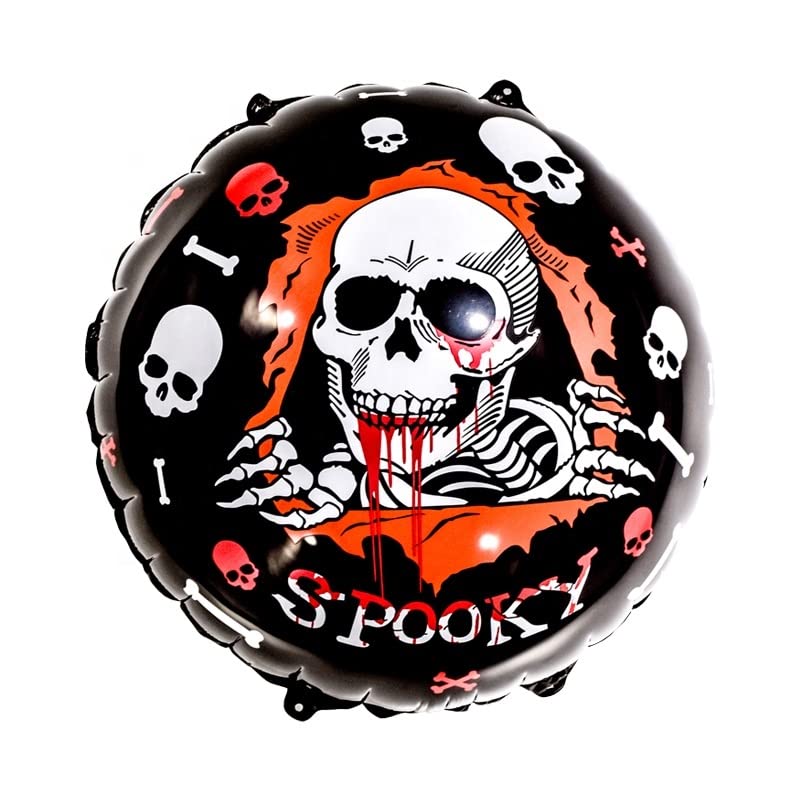 Spooky Skeleton Round Halloween Foil Balloon, 45cm (2 pack)