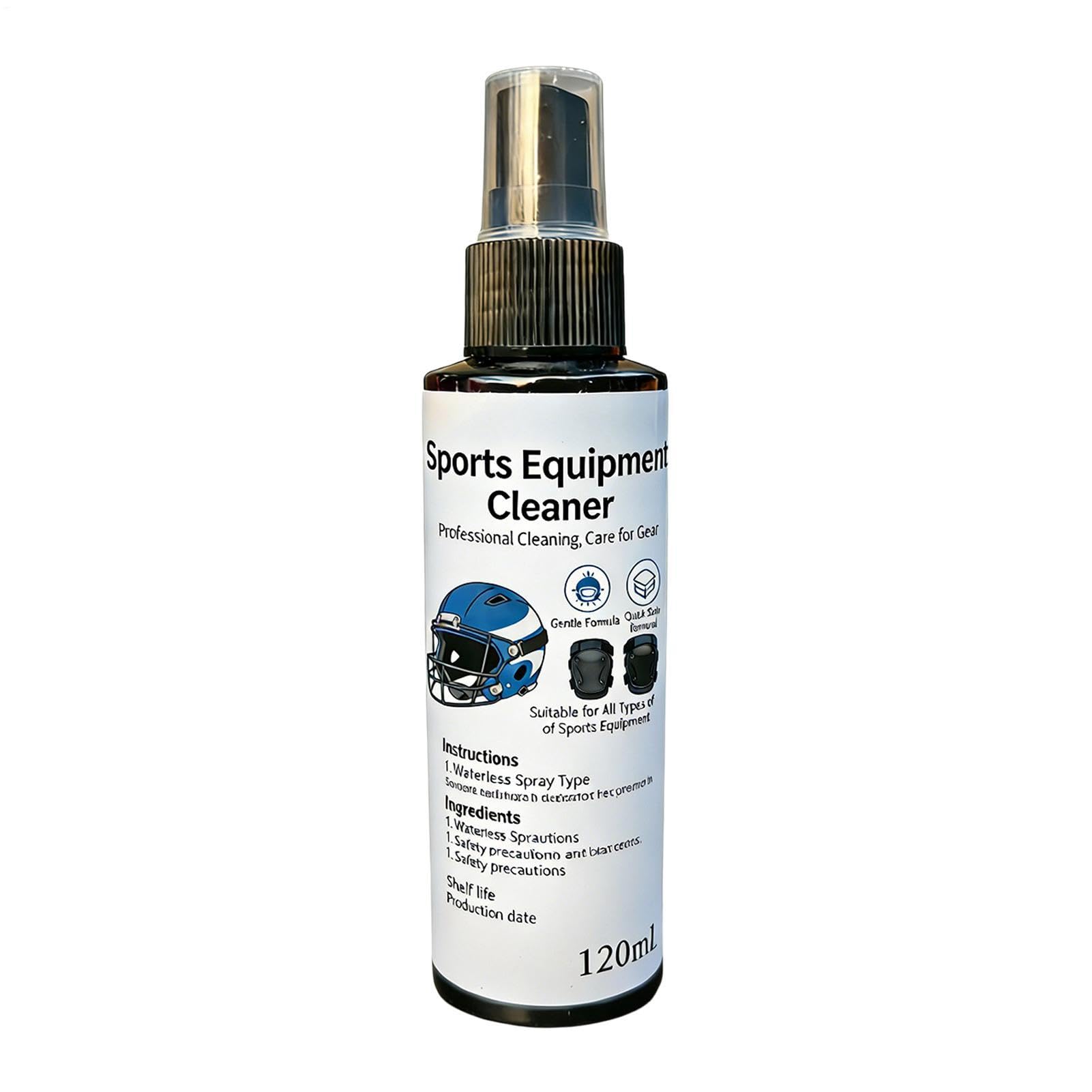Sports Equipment Spray, Freshener Deodorizer Mist, Helmet Gear Cleaner, 120ml Odor Eliminator Solution, for Boxing Yoga Gym Hockey Baseball Gloves Cleats Sneakers Helmet Home Travel Use