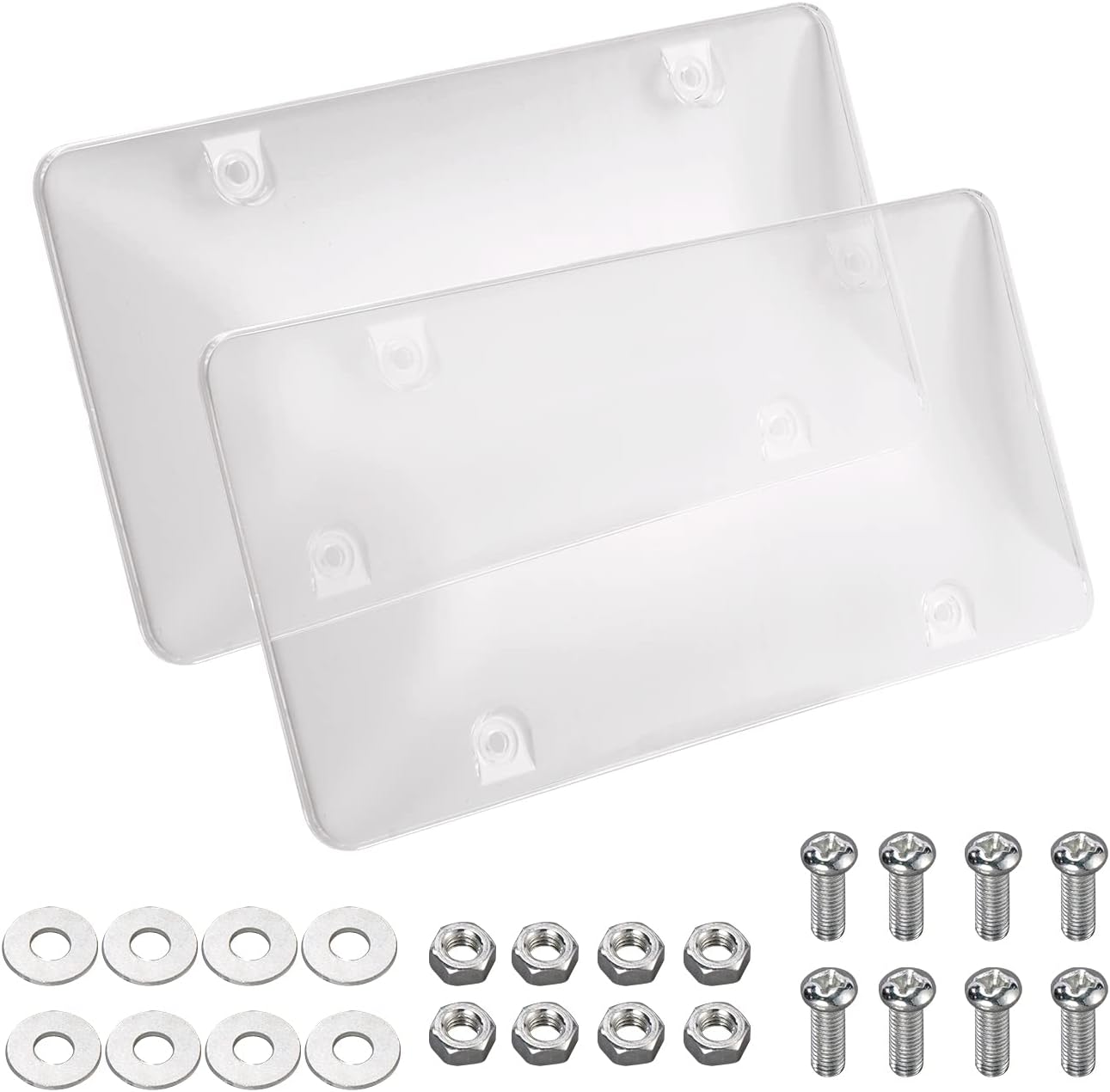 JMGO 2pcs License Plate Frame Cover Unbreakable Acrylic License Plate