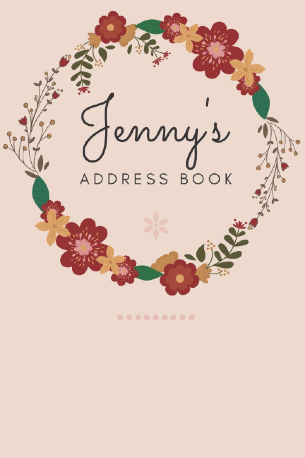 Address Book | Jenny: Autumn Circle | 6 x 9 | Names | Addresses | Phone Numbers | Emails | Social Media | Notes
