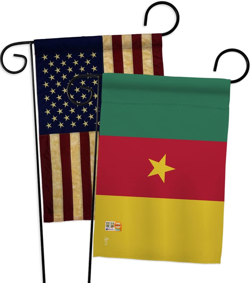 Cameroon Garden Flags 2pcs Pack Regional Nationality Nation International World Country Particular Area Small Decorative Gift Yard House Banner Double-Sided Made In USA 13 X 18.5