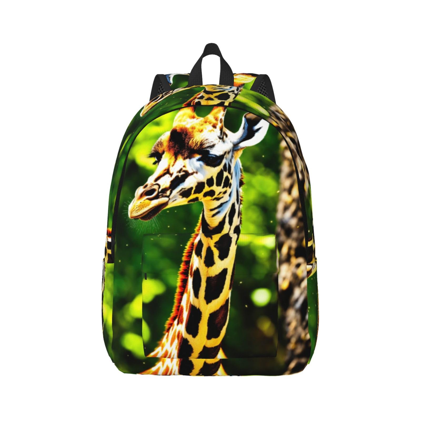 Zaino in tela vintage con stampa di giraffe, borsa da viaggio, elegante e leggero, con tasche multiple