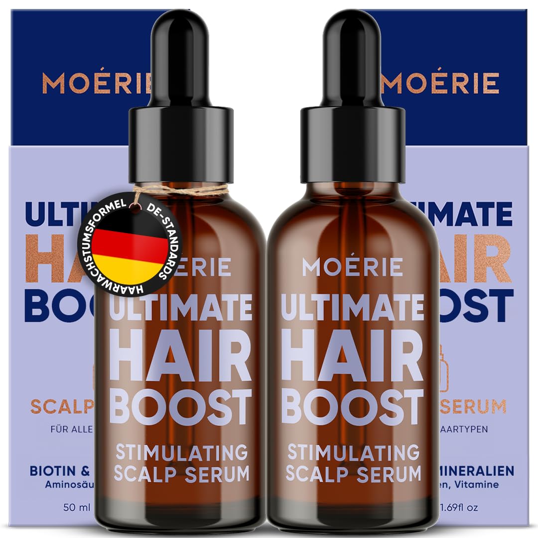 MOERIE Hair Growth Serum - zum Haarwachstum beschleunigen & gegen Haarausfall bei Frau - Haarwuchsmittel Kopfhaut Serum - Haar Wachstum Haarserum Öl - Anti Haarausfall Haaröl