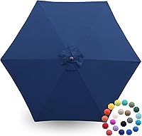 Vista 19 de Formosa Covers Toldo de repuesto para sombrilla de patio con 6 varillas de 9 pies, lona superior, protección UV 300D y tela resistente al agua, solo