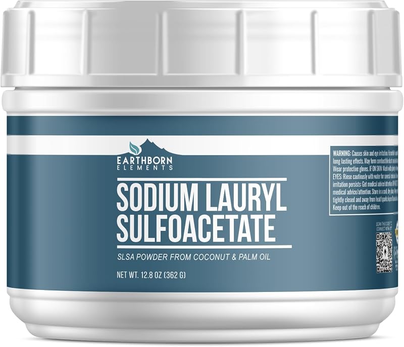 Earthborn Elements Lauril Sulfoacetato de Sódio (SLSA) de coco, 362 g