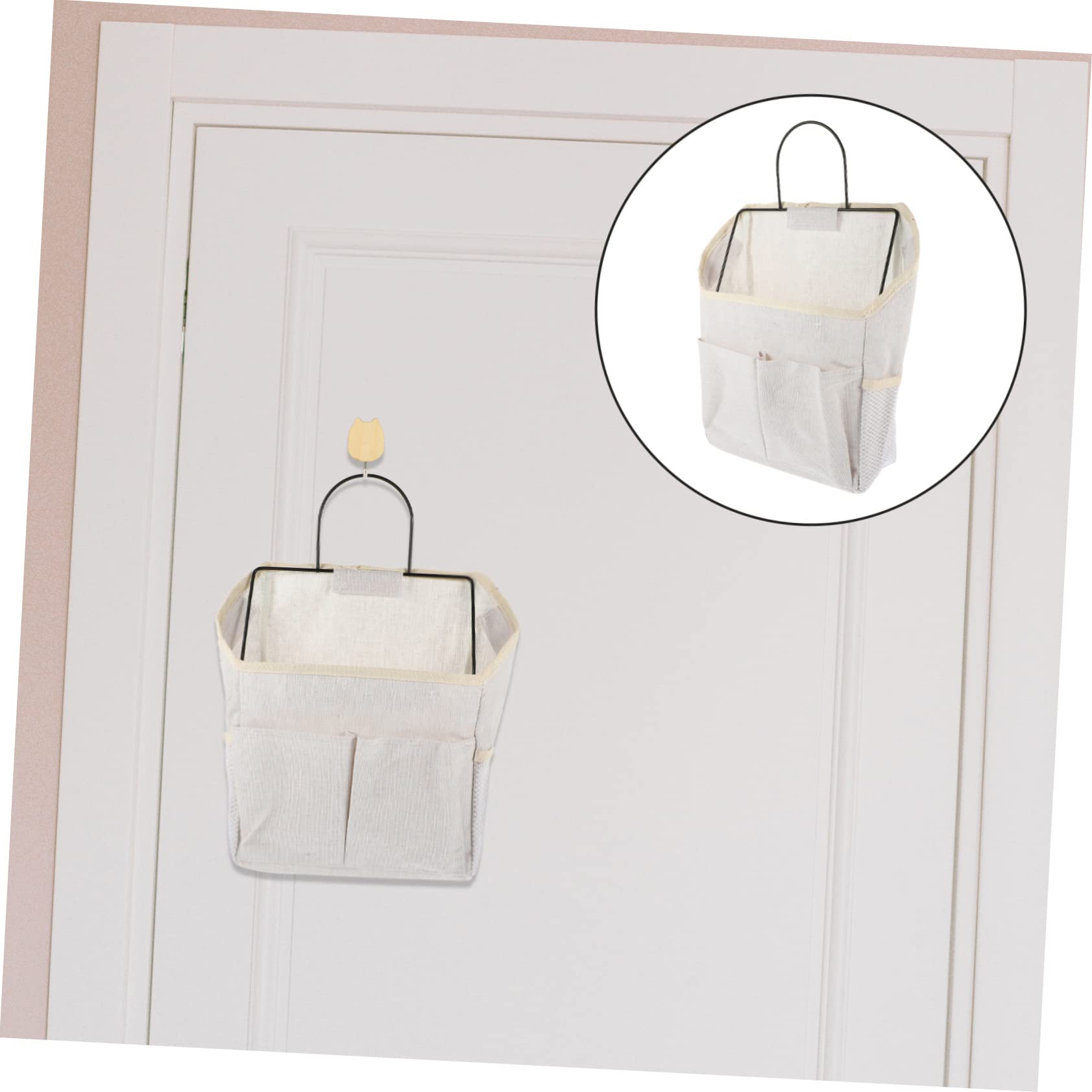 Levemolo Hängeaufbewahrungstaschen für Kleiderschrank aus Canvas und Eisen mit Seitentaschen 2 Stück für Ordnung im Wohnheim und Schlafzimmer