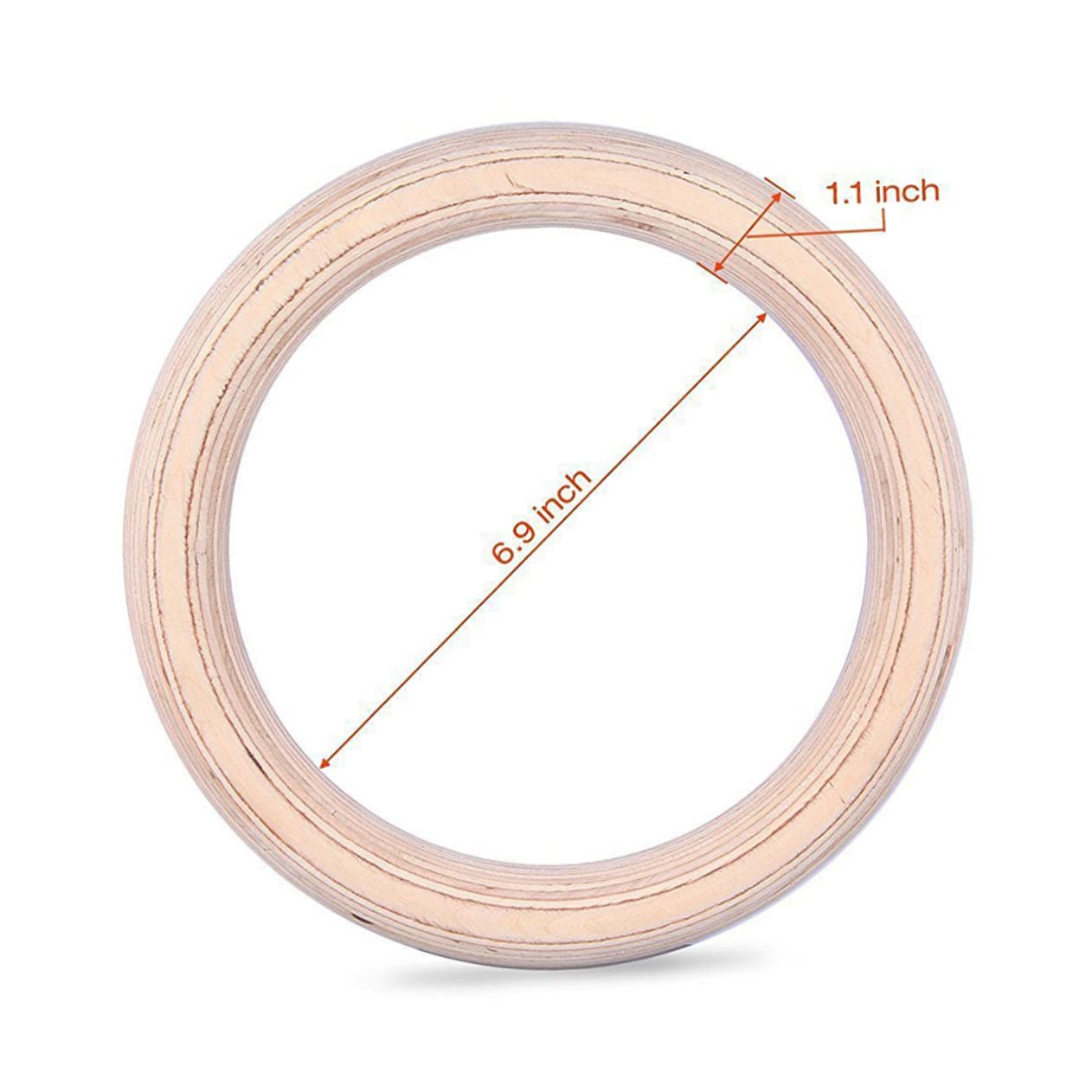 Gogogmee Gymnastic Rings Solid Fitness Rings for Full Body Strength Training for Home Workouts Development Pull Ups Dips and Rows