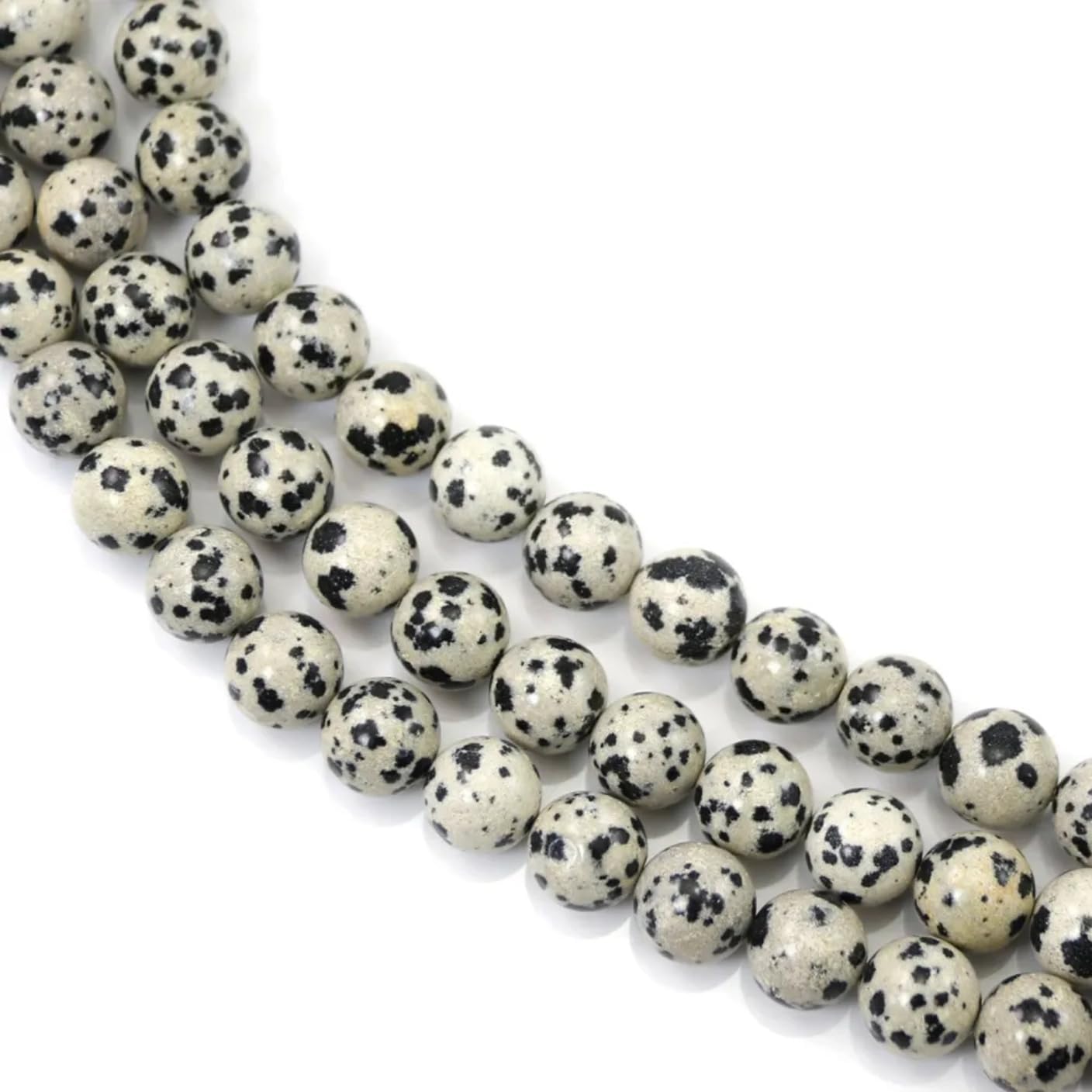 Jaspis dalmatyński gładka kulka 6mm sznur/+-64szt
