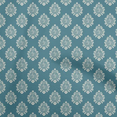 oneOone Cotton Poplin Dark Teal Green Fabric Block Sewing Material Print Fabric By The Yard 56 Inch Wide