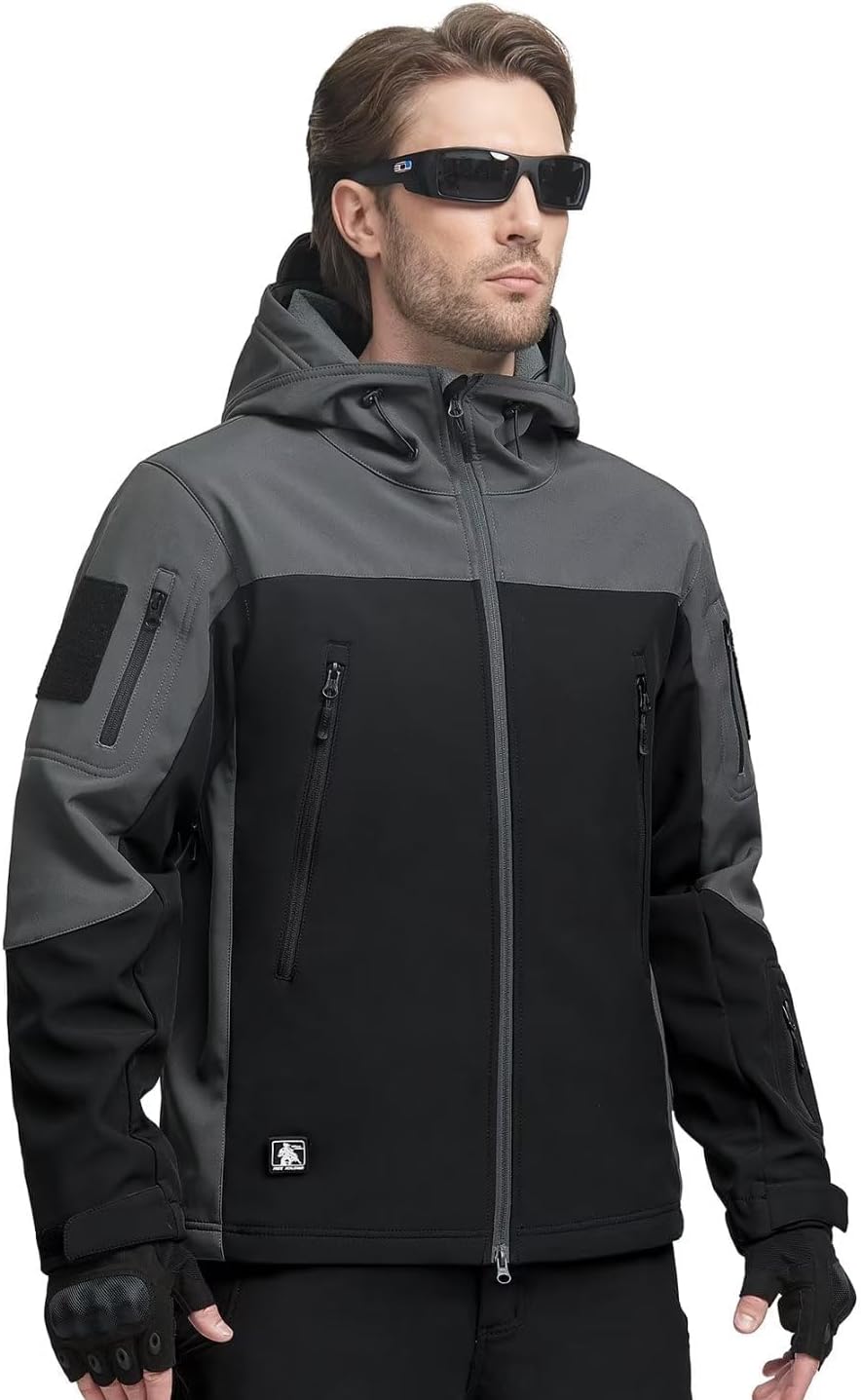 Giacca Invernale Uomo Rdruko Softshell - Impermeabile, Foderata Pile, Cappuccio, Outdoor