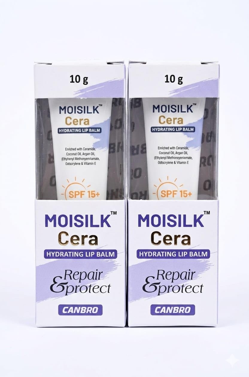 MOISILK CERA HYDRATING LIP BALM CERAMIDE, COCONUT OIL, ARGAN OIL VITAMIN E LIP BALM 10GM (PACK OF 2)-picture-26