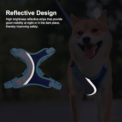Miniatura 5 de BEYFIRG _ Juego de arnés y correa para perros pequeños y medianos, arnés ligero y suave para cachorros, juego de arnés ajustable y reflectante para