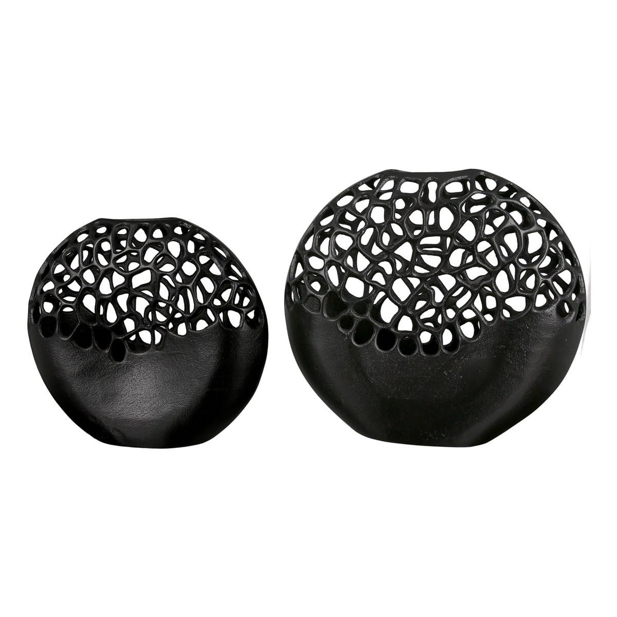 GILDE Vase Osaka schwarz H: 32 cm B: 34 cm T: 10cm 43490