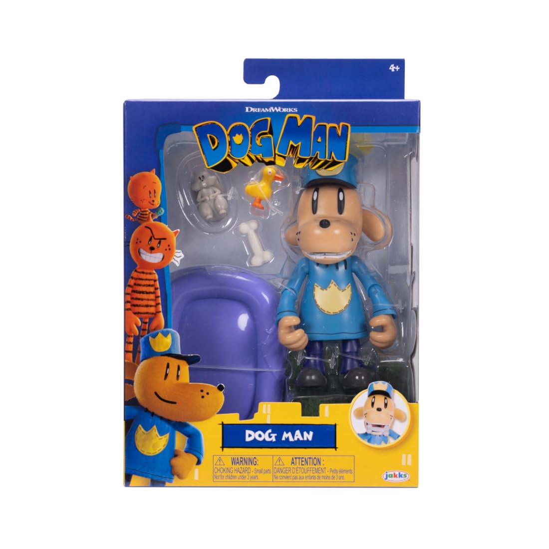 Dog Man Articulated 12.7cm Action Figure with Accessories by Jakks Pacific, Inspired by Iconic Book and Dog Man Movie - Image 3