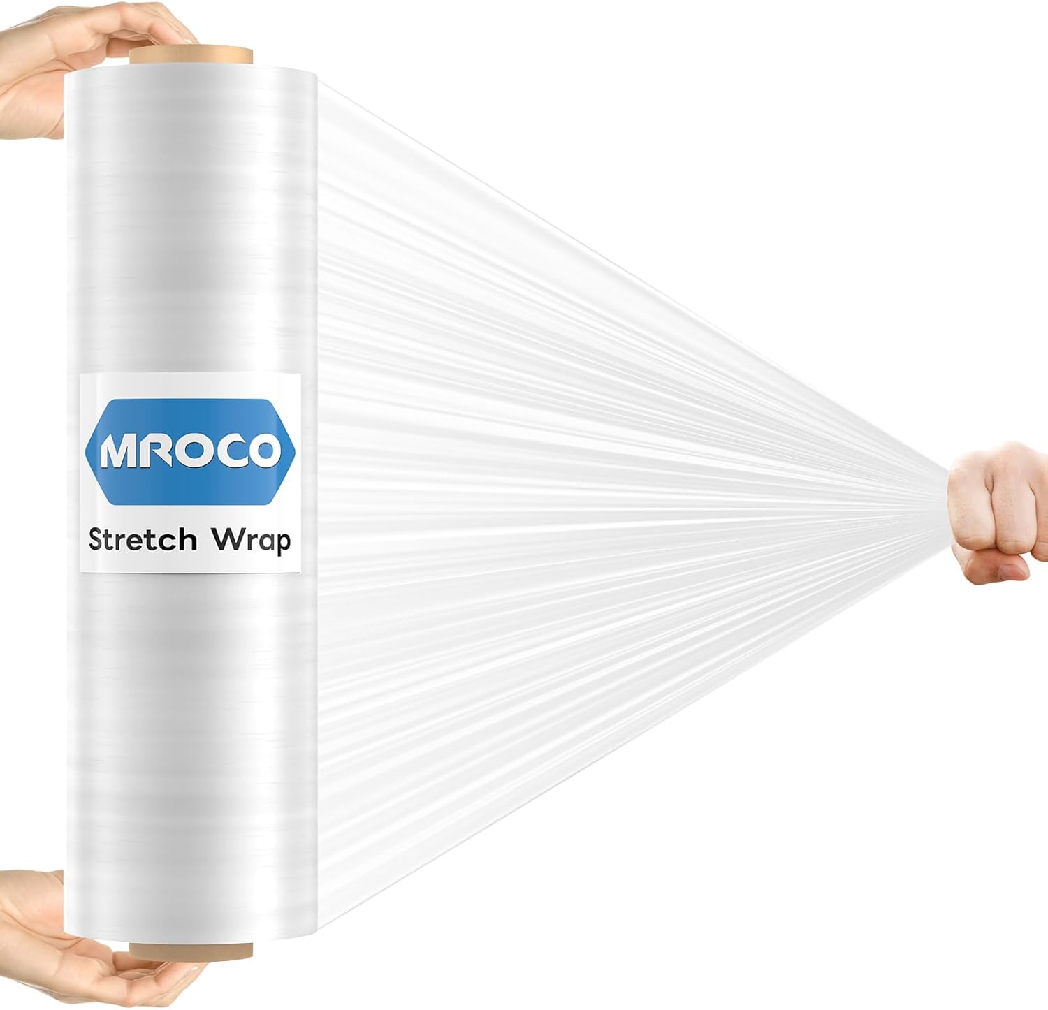 MROCO Stretch Wrap, 1000 Feet 60 Gauge Clear Stretch Film for Furniture & Pallet Wrap, 15 Inch Industrial Strength Plastic Shrink Wrap Roll, Heavy Duty Shrink Film for Moving & Storage, 2 Pack