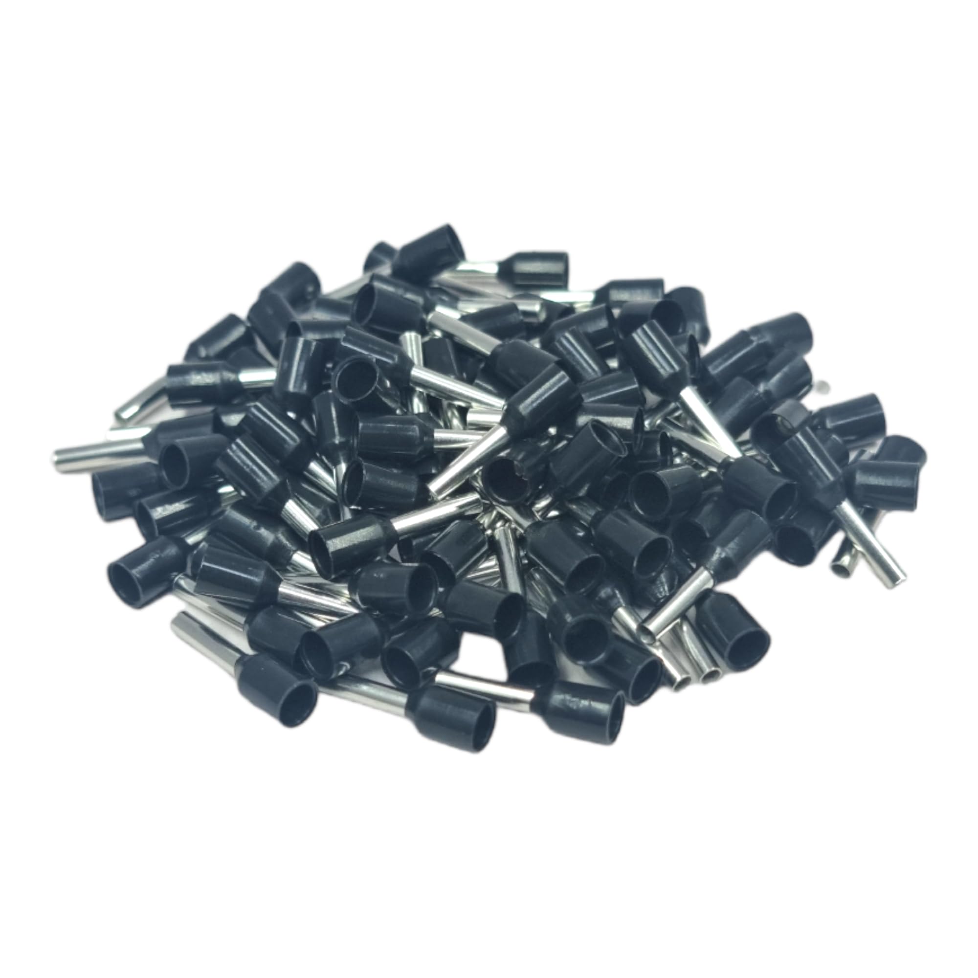 Black 100 Pcs Single Entry Cord End Cable Terminals Insulated Wiring Bootlace Ferrules 0.25Mm² - 35Mm² ( - 1.5Mm²)