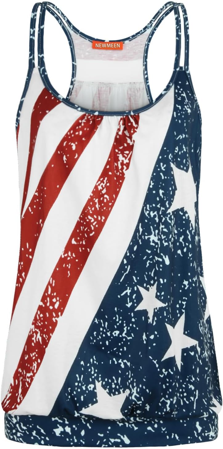 NEWMEEN Women's Scoop Neck Spaghetti Strap Racerback Sports Cami Tank Tops